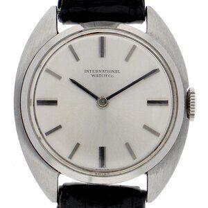 WATCH IWC Round 2 needles Silver SS/leather MN